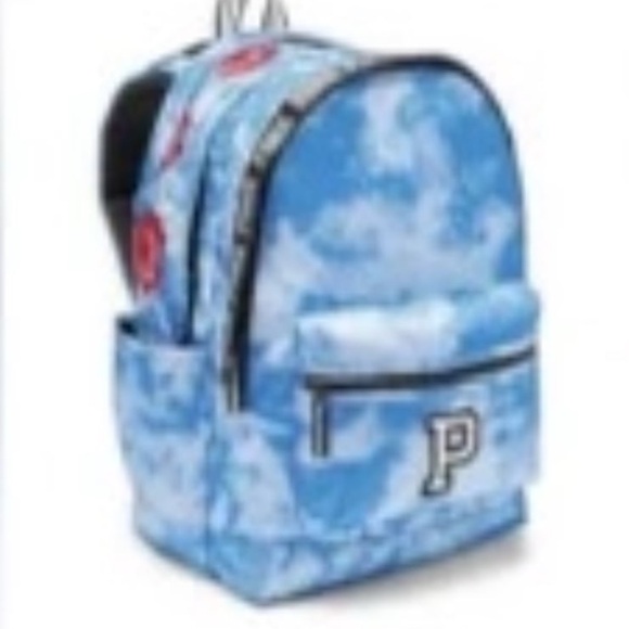 Vs pink campus backpack blue tie dye red roses rare 2017-18 collection - Picture 1 of 12
